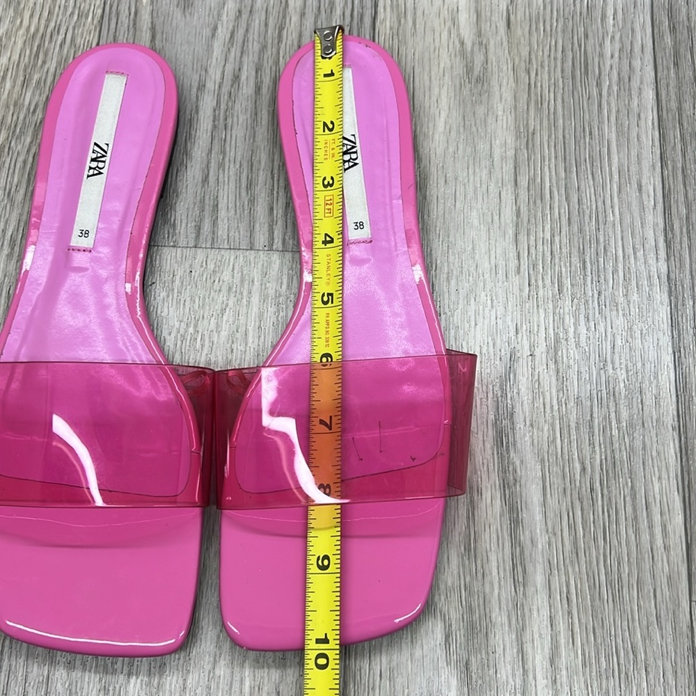 Zara pink vinyl flat sandals - Picture 5 of 9